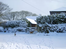 snow at the gables cottage, higher trevethan